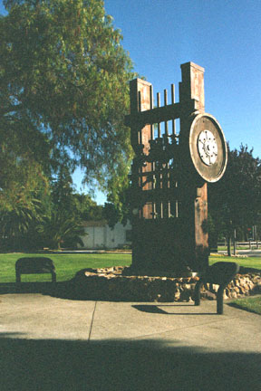 Hendy Ironworks memorial monument with industrial design
